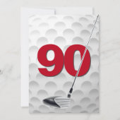 90e verjaardag golf themafeest kaart (Voorkant)