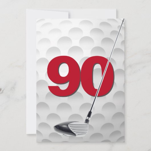 90e verjaardag golf themafeest kaart (Voorkant)