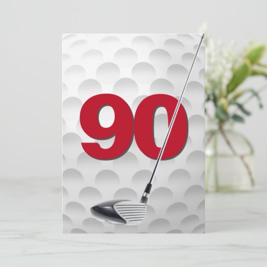 90e verjaardag golf themafeest kaart (Staand voorkant)