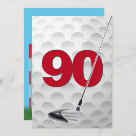 90e verjaardag golf themafeest kaart
