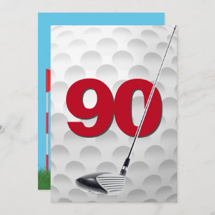 90e verjaardag golf themafeest kaart