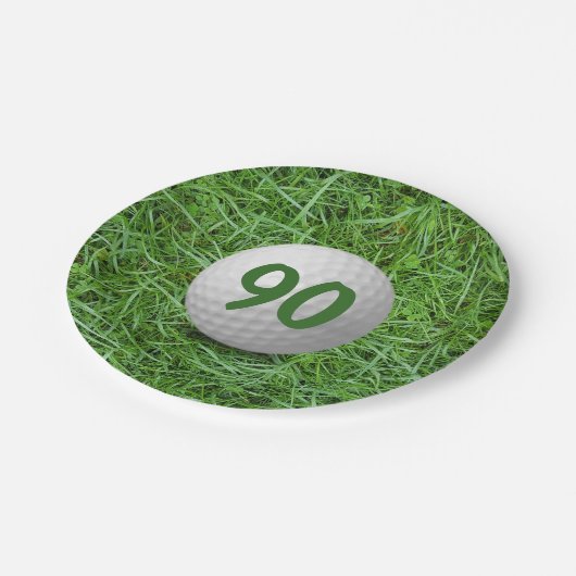 90e verjaardag Golfbal op Bord graspapier (Gekanteld)