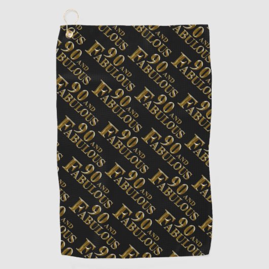 90e verjaardag golfhanddoek (Voorkant)