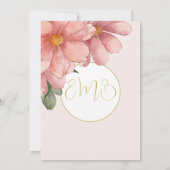 90E verjaardag Goud Roze Elegant Bloemen Verjaarda Kaart (Achterkant)