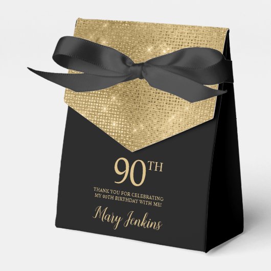 90e Verjaardag Gouden Bedank Doosje (Voorkant Zijde)