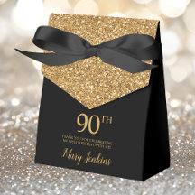 90e verjaardag Gouden Glitter Dank je wel