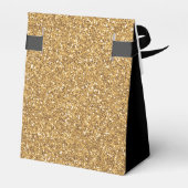 90e Verjaardag Gouden Glitter Zwart Dank U Bedankdoosjes (Achterkant)