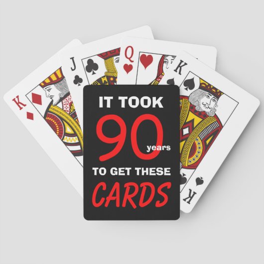 90e verjaardag Grappige poker speelkaarten (Achterkant)