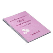 90e verjaardag Guest Book Pink, White Floral Notitieboek (Rechterzijde)