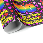 90e verjaardag: Het liefhebbende Kunstpatroon, Reg Cadeaupapier (Rol Hoek)