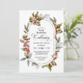 90e verjaardag Holly Berry Winter Kaart (Staand voorkant)