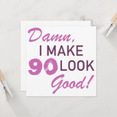 90e verjaardag Humor Kaart (Voorkant / Achterkant in situ)