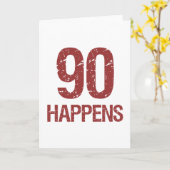 90e verjaardag Humor Kaart (Gele Bloem)