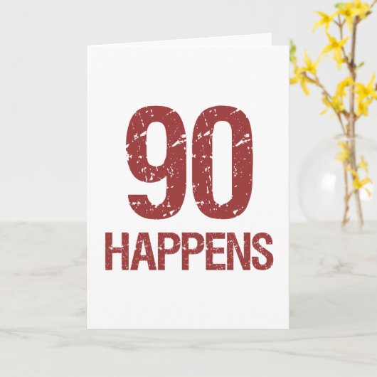 90e verjaardag Humor Kaart (Gele Bloem)