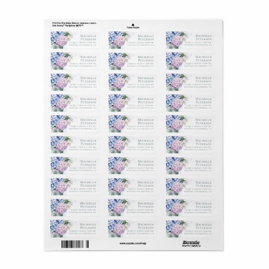 90e verjaardag Hydrangeas Retour Adreslabels Etiket (Full Sheet)