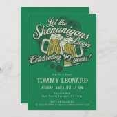 90e verjaardag Iers St.Patrick's Day Bier Kaart (Voorkant / Achterkant)