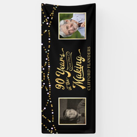 90e verjaardag in de het MAKEN Koord lichten Spandoek (Verticaal)