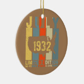 90e verjaardag juli 1932 90 jaar Geweldige Keramisch Ornament (Rechts)