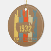 90e verjaardag juli 1932 90 jaar Geweldige Keramisch Ornament (Links)