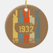 90e verjaardag juli 1932 90 jaar Geweldige Keramisch Ornament (Achterkant)