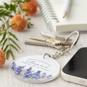 90e Verjaardag Juli Geboorte Bloem Gift Custom Sleutelhanger (Voorkant Rechts)