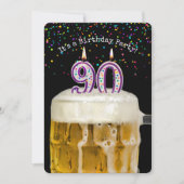 90e verjaardag kaars feestuitnodiging kaart (Voorkant)