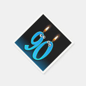 90e verjaardag kaars met oogballen servet (Hoek)