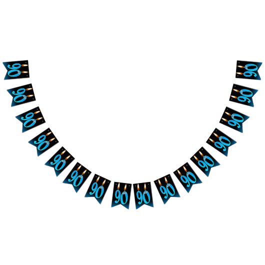 90e verjaardag kaarsen met oogballen vlaggetjes (Alle)