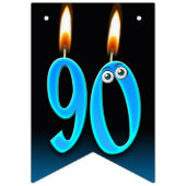 90e verjaardag kaarsen met oogballen vlaggetjes (Eerste vlag)