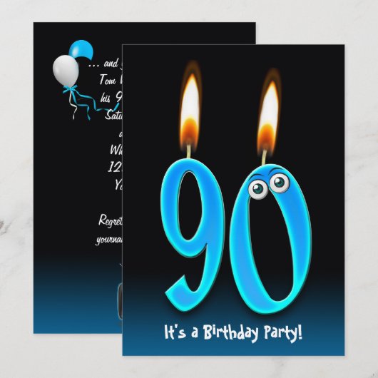 90e verjaardag kaart (Voorkant / Achterkant)