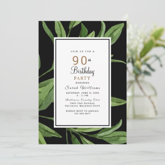 90e verjaardag kaart (Staand voorkant)