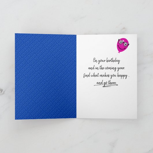 90e verjaardag kat met ballonnen kaart (Binnen)