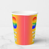 90e verjaardag: kleurrijk, vun regenboogpatroon # papieren bekers (Rechts)