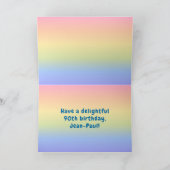 90e verjaardag: kleurrijke regenboog # 90, aangepa kaart (Binnen)