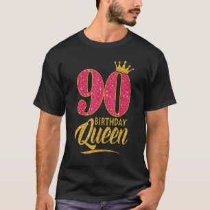 90e verjaardag koningin 90 jaar oud meisje kroonro t-shirt