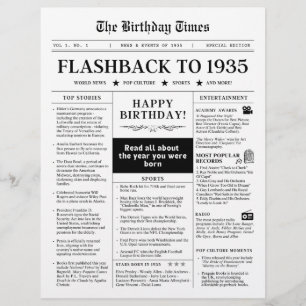 90e verjaardag krant 1935 Monotone