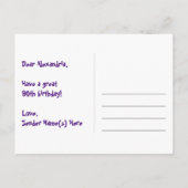 90e verjaardag – leuk vuurwerkpatroon + regenboog  briefkaart (Achterkant)