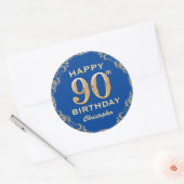 90e verjaardag Lijst van de Partij voor Blauw en G Ronde Sticker (Envelop)