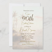 90e verjaardag Mannelijke Tropische Palmdag Kaart (Voorkant)