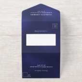 90e Verjaardag marine blauw zilver rsvp All In One Uitnodiging (Buiten)