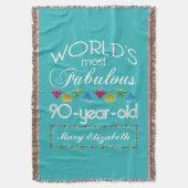 90e verjaardag meest verbluffend kleurrijk geem Tu Deken (Voorkant Verticaal)