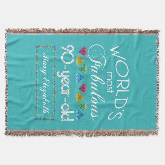 90e verjaardag meest verbluffend kleurrijk geem Tu Deken (Voorkant)