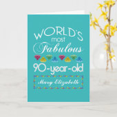 90e verjaardag meest verbluffend kleurrijk geem Tu Kaart (Gele Bloem)