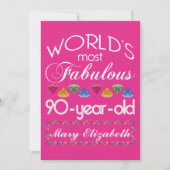 90e verjaardag Meest verbluffend kleurrijk Pareltj Kaart (Voorkant)