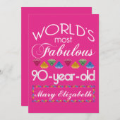 90e verjaardag Meest verbluffend kleurrijk Pareltj Kaart (Voorkant / Achterkant)