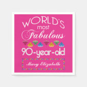 90e verjaardag Meest verbluffend kleurrijk Pareltj Servetten (Voorkant)