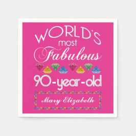 90e verjaardag Meest verbluffend kleurrijk Pareltj Servetten