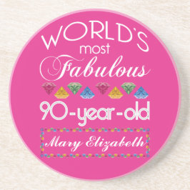 90e verjaardag Meest verbluffend kleurrijk Pareltj Zandsteen Onderzetter