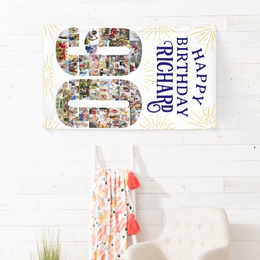 90e verjaardag met 90 fotofeesten spandoek (Insitu)