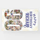 90e verjaardag met 90 fotofeesten spandoek (Horizontaal)